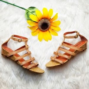 Lucky Brand LP-Lanser Tan Suede Peep Toe Sandals